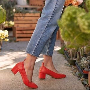 Everlane Day Heel - Bright Red, Size 8